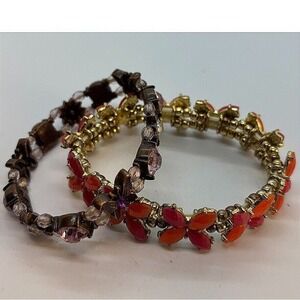 Bracelets Lot Flowers and Butterflies One Signed Avon Purple Red Girlhoodcore‎